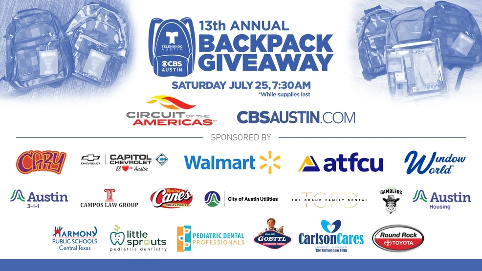 CBS-Telemundo Austin to host 13th annual backpack giveaway at Circuit of the Americas